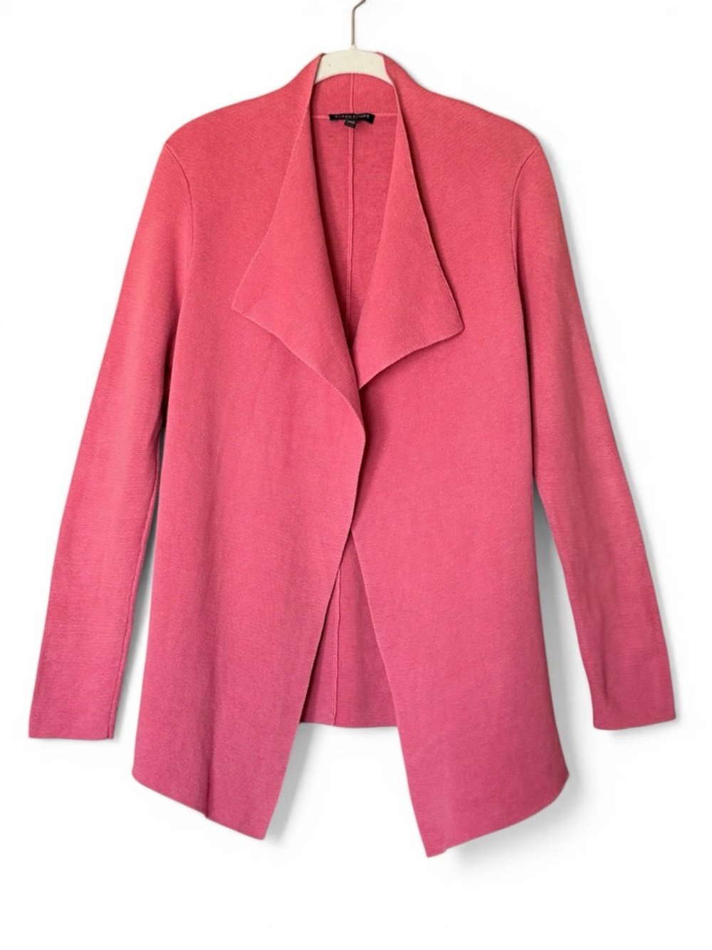 Eileen Fisher Silk Organic Cotton Interlock Cardigan Coral Open Front Women’s PS